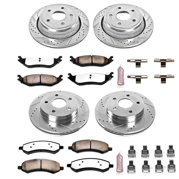 PowerStop Z36 Carbon-Fiber Ceramic Brake Pad with Drilled and Slotted Rotor Kit