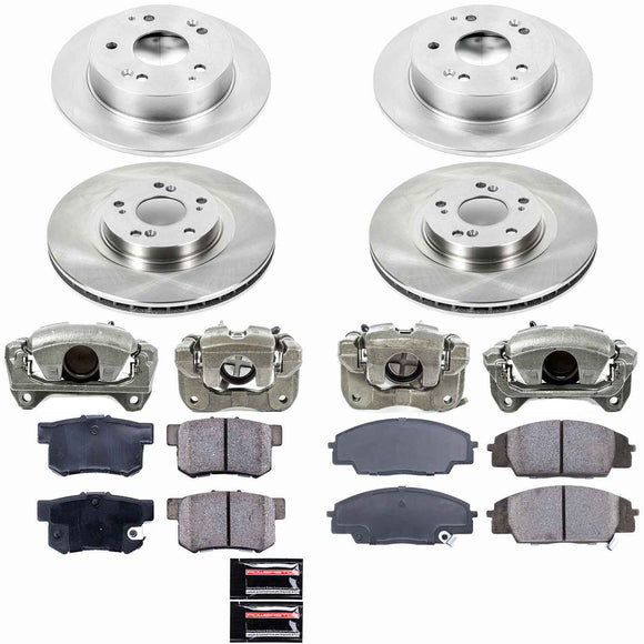 PowerStop OE Stock Replacement Low-Dust Ceramic Brake Pad, Rotor and Caliper Kit