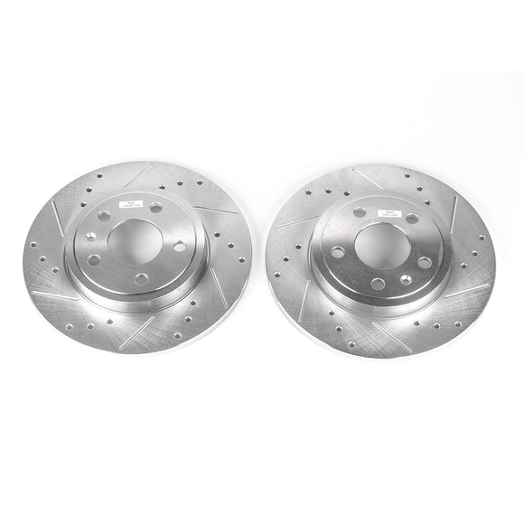PowerStop Evolution Drilled Slotted Rotors Pair Rear For Audi A4