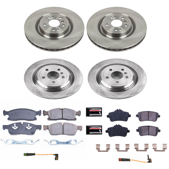 PowerStop OE Stock Replacement Low-Dust Ceramic Brake Pad and Rotor Kit
