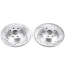 PowerStop Evolution Drilled Slotted Rotors Pair Rear For Toyota MR2 Spyder