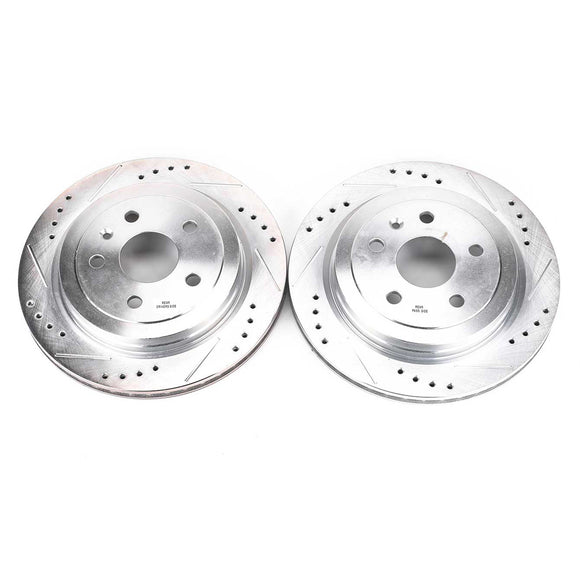 PowerStop Evolution Drilled Slotted Rotors Pair Rear For Cadillac CTS