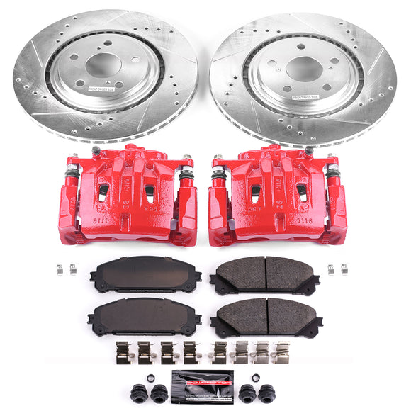 PowerStop Z23 Daily Driver Carbon-Fiber Ceramic Pads Drilled & Slotted Rotor & C