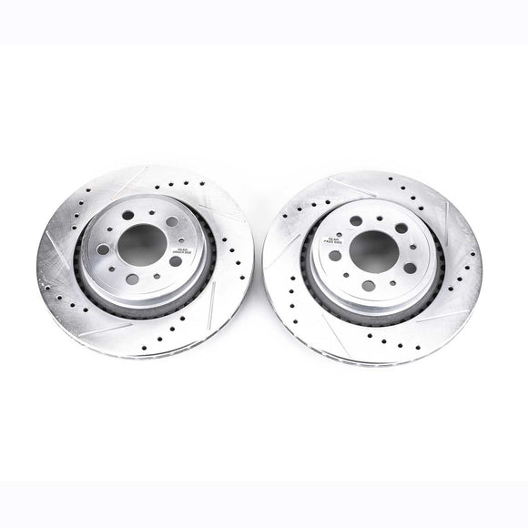 PowerStop Evolution Drilled Slotted Rotors Pair Rear For Volvo XC90