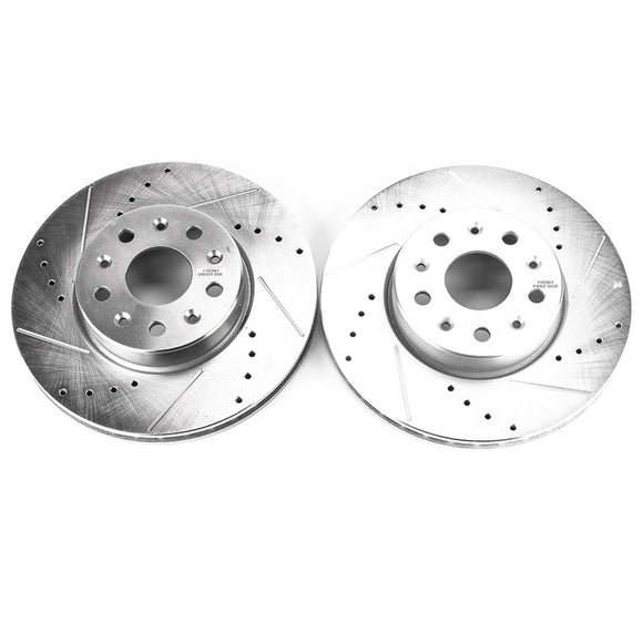 PowerStop Evolution Drilled Slotted Rotors Pair Front For Chevrolet Camaro
