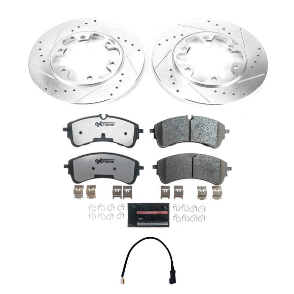 PowerStop Z36 Carbon-Fiber Ceramic Brake Pad with Drilled and Slotted Rotor Kit