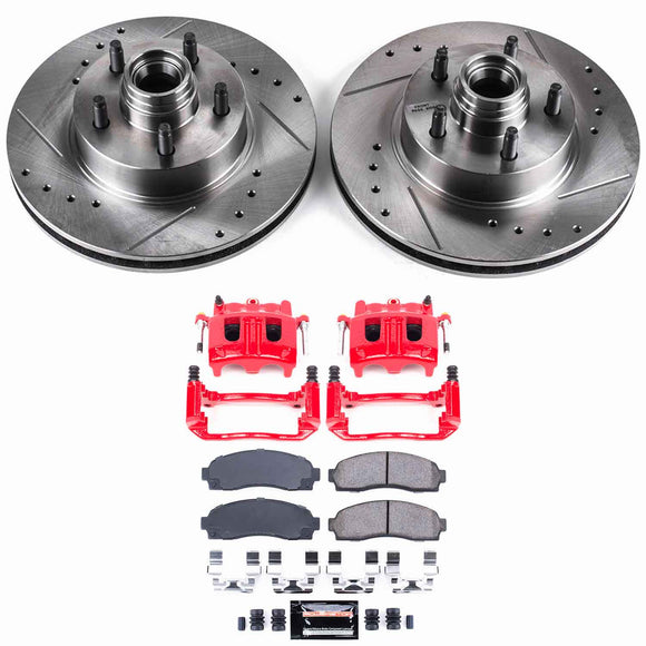 PowerStop Z23 Daily Driver Carbon-Fiber Ceramic Pads Drilled & Slotted Rotor & C