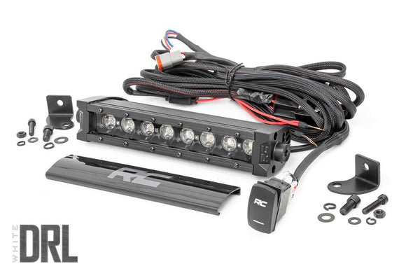 Rough Country Black Series LED Light Bar Cool White DRL8" For Single Row