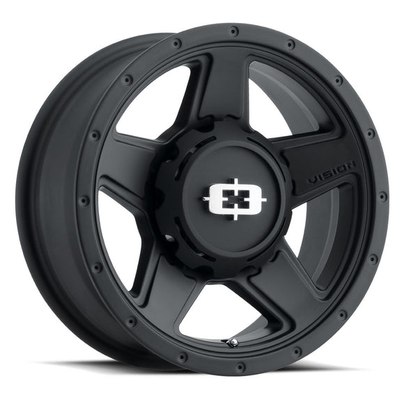 16x6 Vision 390 Empire Satin Black 6x139.7 6x5.5 ET0 Wheel Rim