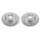PowerStop Evolution Drilled Slotted Rotors Pair Front For Subaru B9 Tribeca