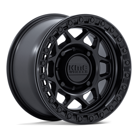 15x7 KMC KS241 Torx Beadlock Matte Black Gloss Black Ring 4x137 ET38 CB96 Wheel