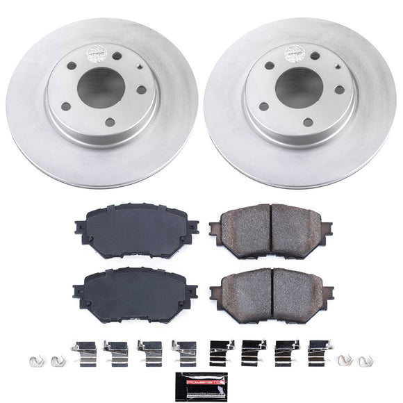 PowerStop Genuine Geomet Coated Rotor and Low-Dust Ceramic Brake Pad Kit