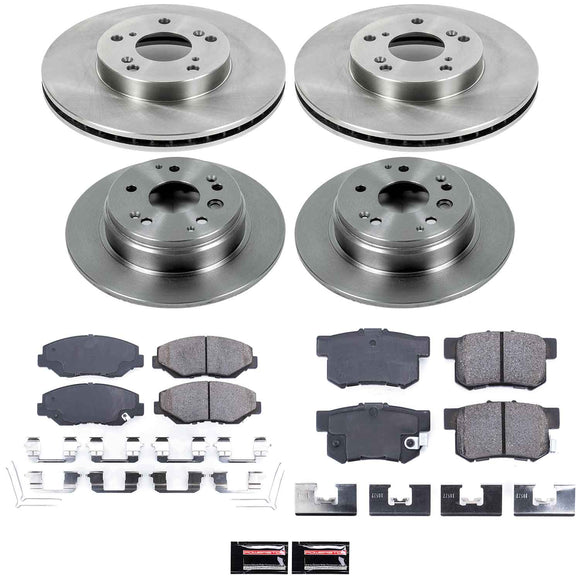 PowerStop OE Stock Replacement Low-Dust Ceramic Brake Pad and Rotor Kit
