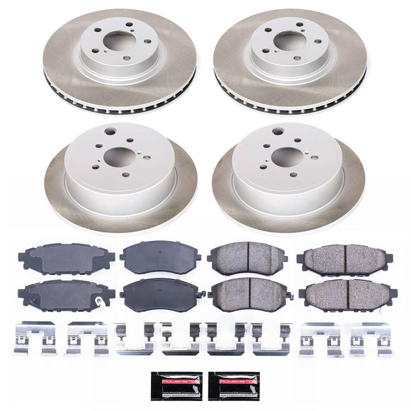 PowerStop Semi-Coated Rotor and Low-Dust Ceramic Brake Pad Kit