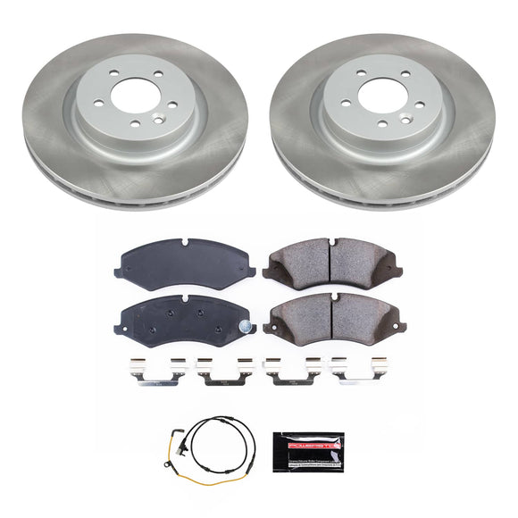 PowerStop Semi-Coated Rotor and Low-Dust Ceramic Brake Pad Kit