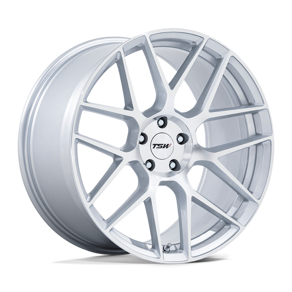 18X8.5 TSW TW002 Lasarthe Gloss Silver Machined 5x120 ET35 Wheel Rim