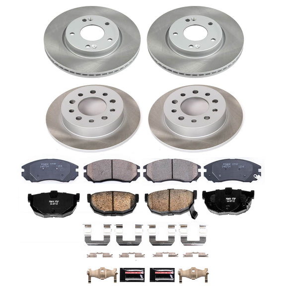 PowerStop Semi-Coated Rotor and Low-Dust Ceramic Brake Pad Kit