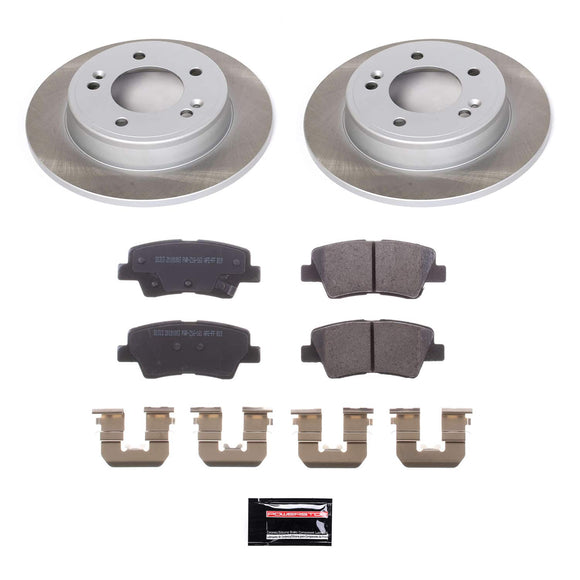 PowerStop Semi-Coated Rotor and Low-Dust Ceramic Brake Pad Kit