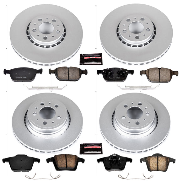 PowerStop Genuine Geomet Coated Rotor and Carbon-Fiber Ceramic Brake Pad Kit