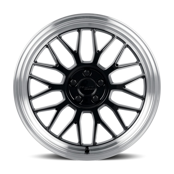 18x8 Katana KR06 Glossy Black Machined Lip Wheel 5x112 ET40 CB66.6