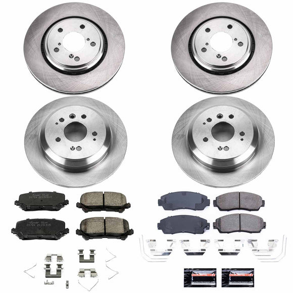 PowerStop OE Stock Replacement Low-Dust Ceramic Brake Pad and Rotor Kit