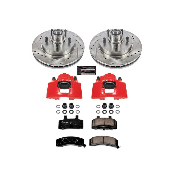 PowerStop Z23 Daily Driver Carbon-Fiber Ceramic Pads Drilled & Slotted Rotor & C
