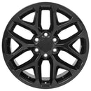 20" Replica Wheel CV98B Fits Chevy Silverado Rim 20x9 Black Wheel