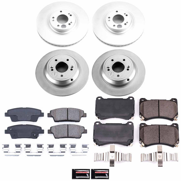 PowerStop Genuine Geomet Coated Rotor and Low-Dust Ceramic Brake Pad Kit