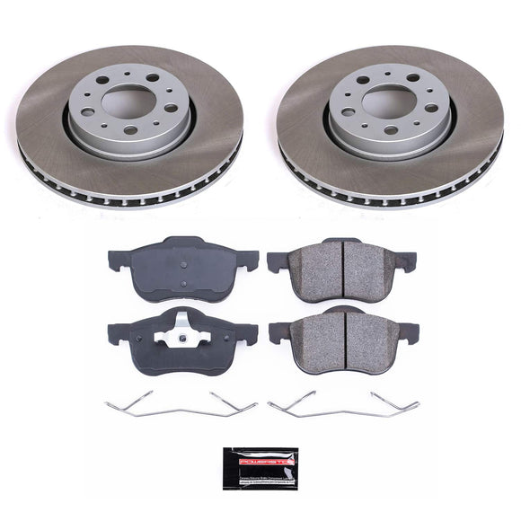 PowerStop Semi-Coated Rotor and Low-Dust Ceramic Brake Pad Kit