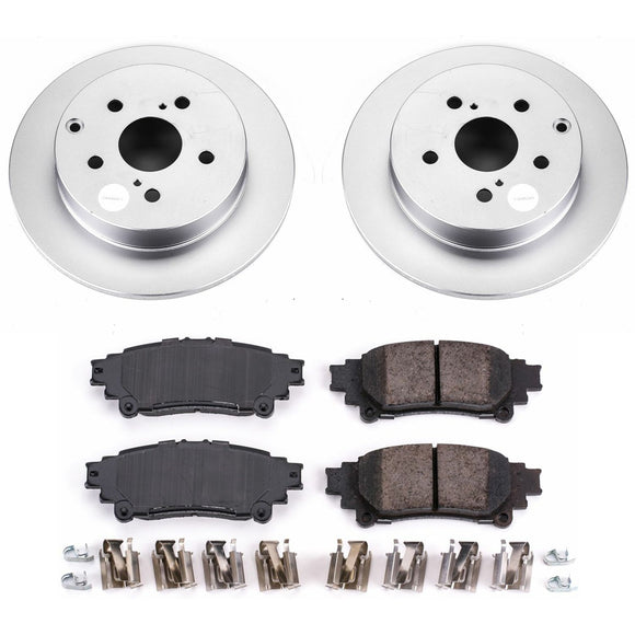 PowerStop Genuine Geomet Coated Rotor and Low-Dust Ceramic Brake Pad Kit