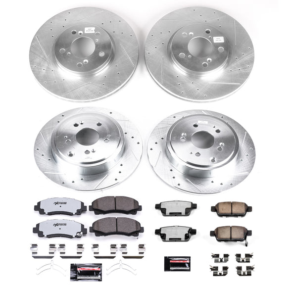 PowerStop Z36 Carbon-Fiber Ceramic Brake Pad with Drilled and Slotted Rotor Kit