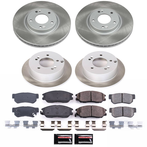 PowerStop Semi-Coated Rotor and Low-Dust Ceramic Brake Pad Kit