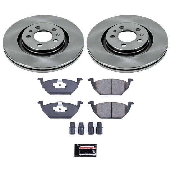 PowerStop OE Stock Replacement Low-Dust Ceramic Brake Pad and Rotor Kit
