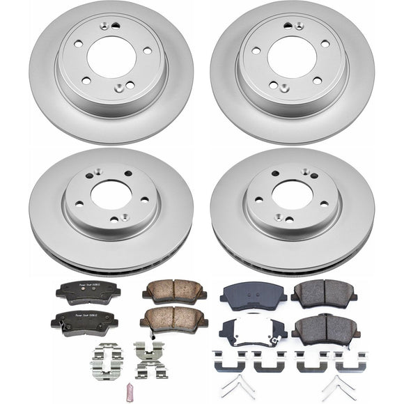 PowerStop Genuine Geomet Coated Rotor and Low-Dust Ceramic Brake Pad Kit