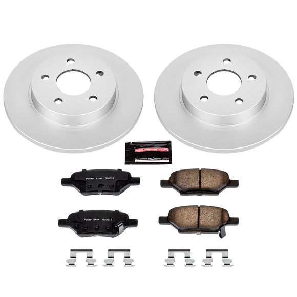 PowerStop Genuine Geomet Coated Rotor and Low-Dust Ceramic Brake Pad Kit