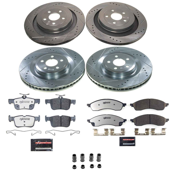 PowerStop Z36 Carbon-Fiber Ceramic Brake Pad with Drilled and Slotted Rotor Kit