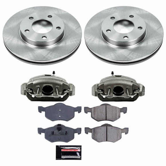 PowerStop OE Stock Replacement Low-Dust Ceramic Brake Pad, Rotor and Caliper Kit