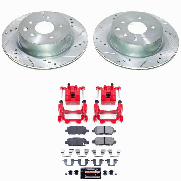 PowerStop Z23 Daily Driver Carbon-Fiber Ceramic Pads Drilled & Slotted Rotor & C