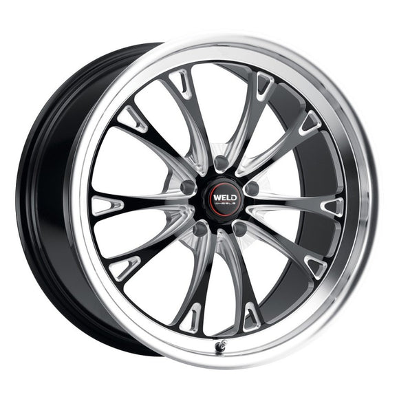 17x5 WELD Performance Belmont Drag Black Milled 5x120.65 ET-26 CB78.1 Wheel Rim