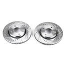 PowerStop Evolution Drilled Slotted Rotors Pair Front For Volvo S40