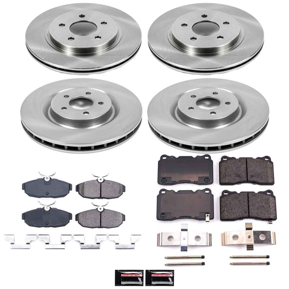 PowerStop OE Stock Replacement Low-Dust Ceramic Brake Pad and Rotor Kit