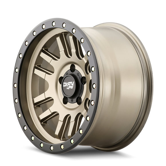 17x9 Dirty Life Canyon Pro Satin Gold 6x139.7 ET-12 CB106 Wheel Rim