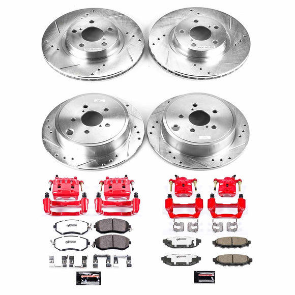 PowerStop Z26 Street Performance Ceramic Brake Pad, Drilled Slotted Rotor, and C