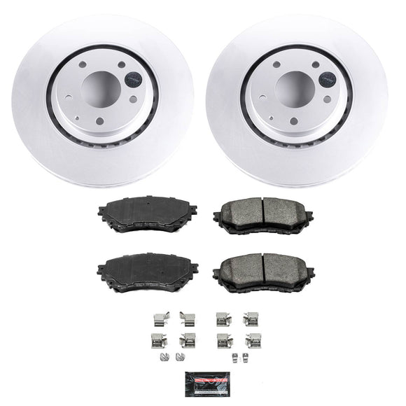 PowerStop Genuine Geomet Coated Rotor and Low-Dust Ceramic Brake Pad Kit