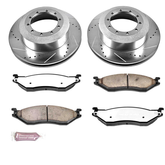 PowerStop Z36 Carbon-Fiber Ceramic Brake Pad with Drilled and Slotted Rotor Kit