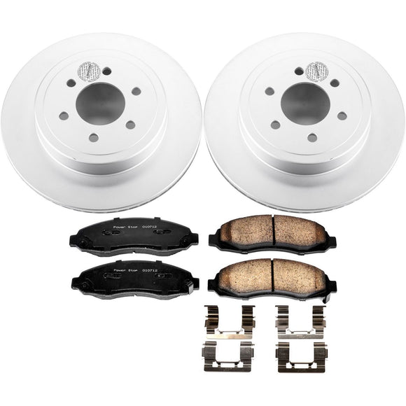 PowerStop Genuine Geomet Coated Rotor and Low-Dust Ceramic Brake Pad Kit