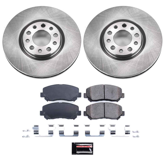PowerStop OE Stock Replacement Low-Dust Ceramic Brake Pad and Rotor Kit