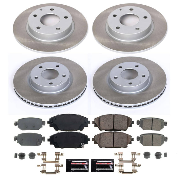 PowerStop Semi-Coated Rotor and Low-Dust Ceramic Brake Pad Kit