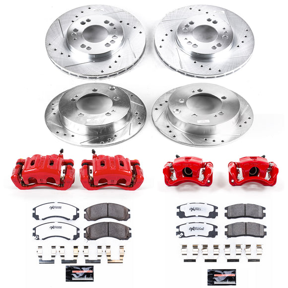 PowerStop Z26 Street Performance Ceramic Brake Pad, Drilled Slotted Rotor, and C