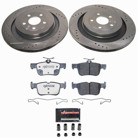 PowerStop Z36 Carbon-Fiber Ceramic Brake Pad with Drilled and Slotted Rotor Kit